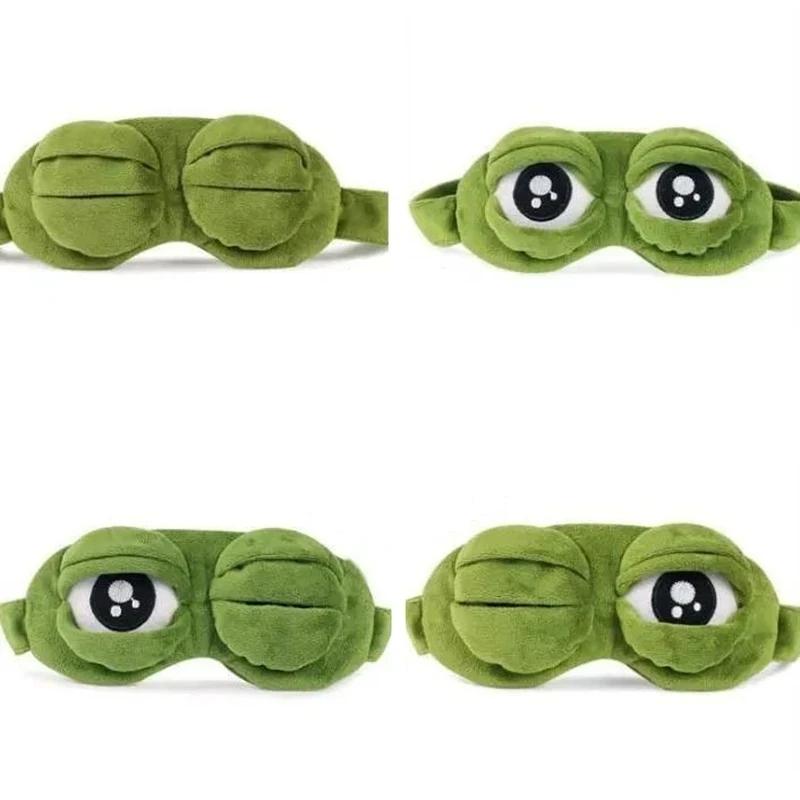 Hirigin New Unisex Creative Travel Sleep 3D Eye Mask Cartoon Frog Filled Hood Eyeshade Cover Blinder Office School Blindfold