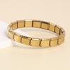 Square Modular Stainless Steel Bracelet Stretchable Elastic Hand Chain  Gift