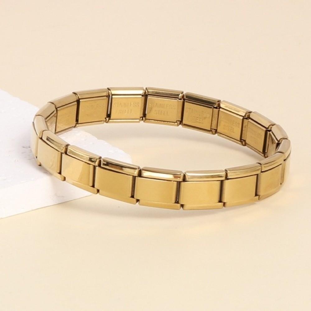 Square Modular Stainless Steel Bracelet Stretchable Elastic Hand Chain Gift