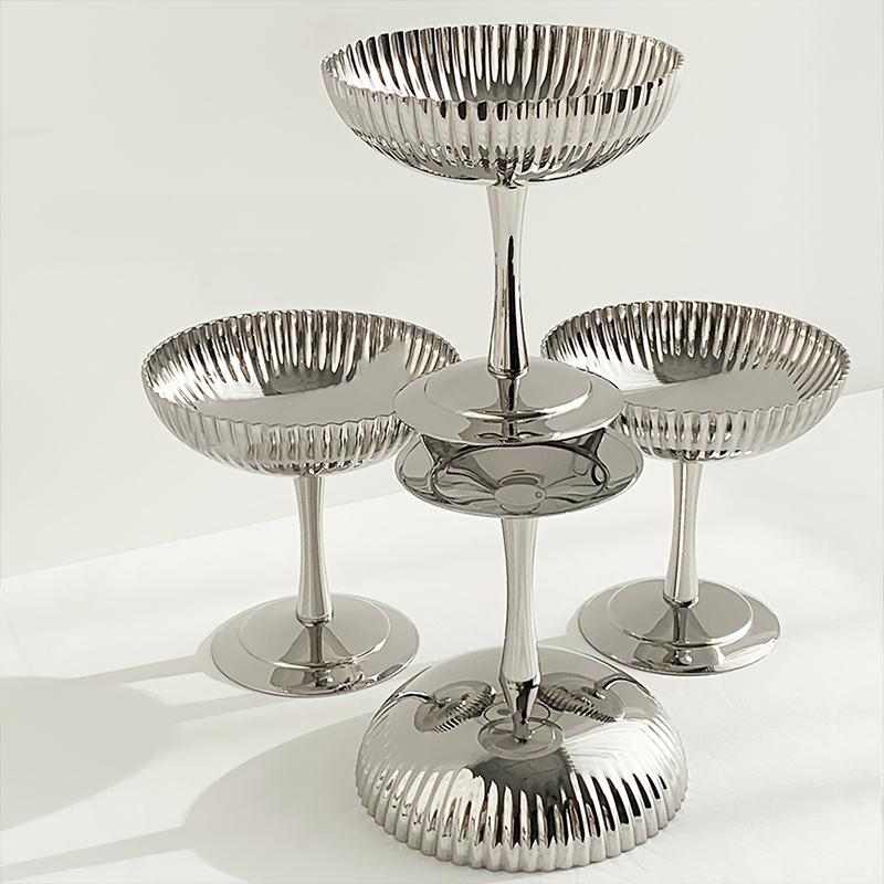 1PC Dessert Cup Minimalist Stainless Steel Dormitory Pudding Cup Heat-proof High Footed Bowl Practical Snack Bowl Convenient