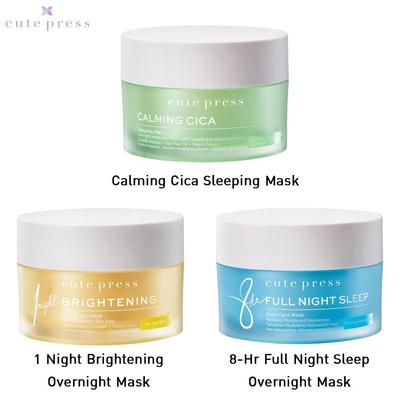 Mascarilla calmante para dormir durante la noche Cica / Iluminadora durante 1 noche / Sueño completo durante 8 horas 50 g - Cuidado de la piel tailandés