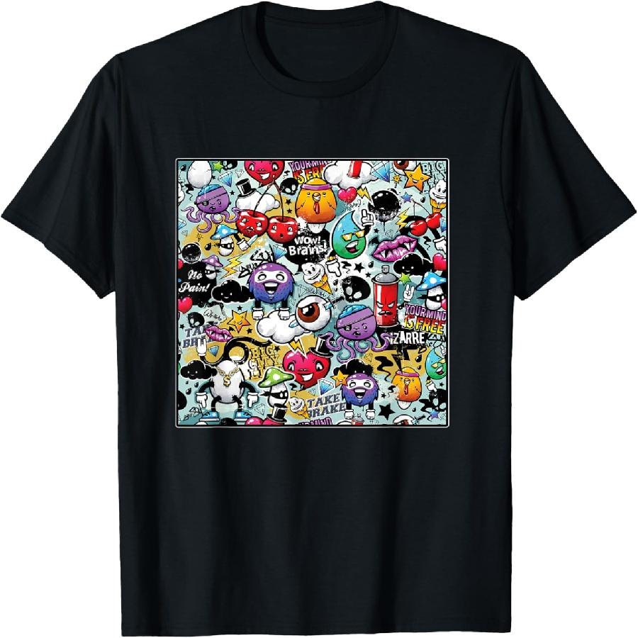 Graffiti Art Abstract Spray Painting Street Art Urban Rap T-Shirt S