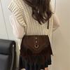 Fashion Leather Shoulder Bag With Seamed Details For Autumn Winter Outfits