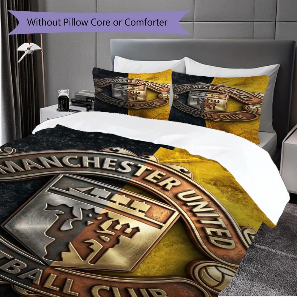 Glory Manchesters Emblematic Pride Three-piece set (1 * duvet cover + 2 * pillowcase, without core) 2D Flat Christmas birthday gift