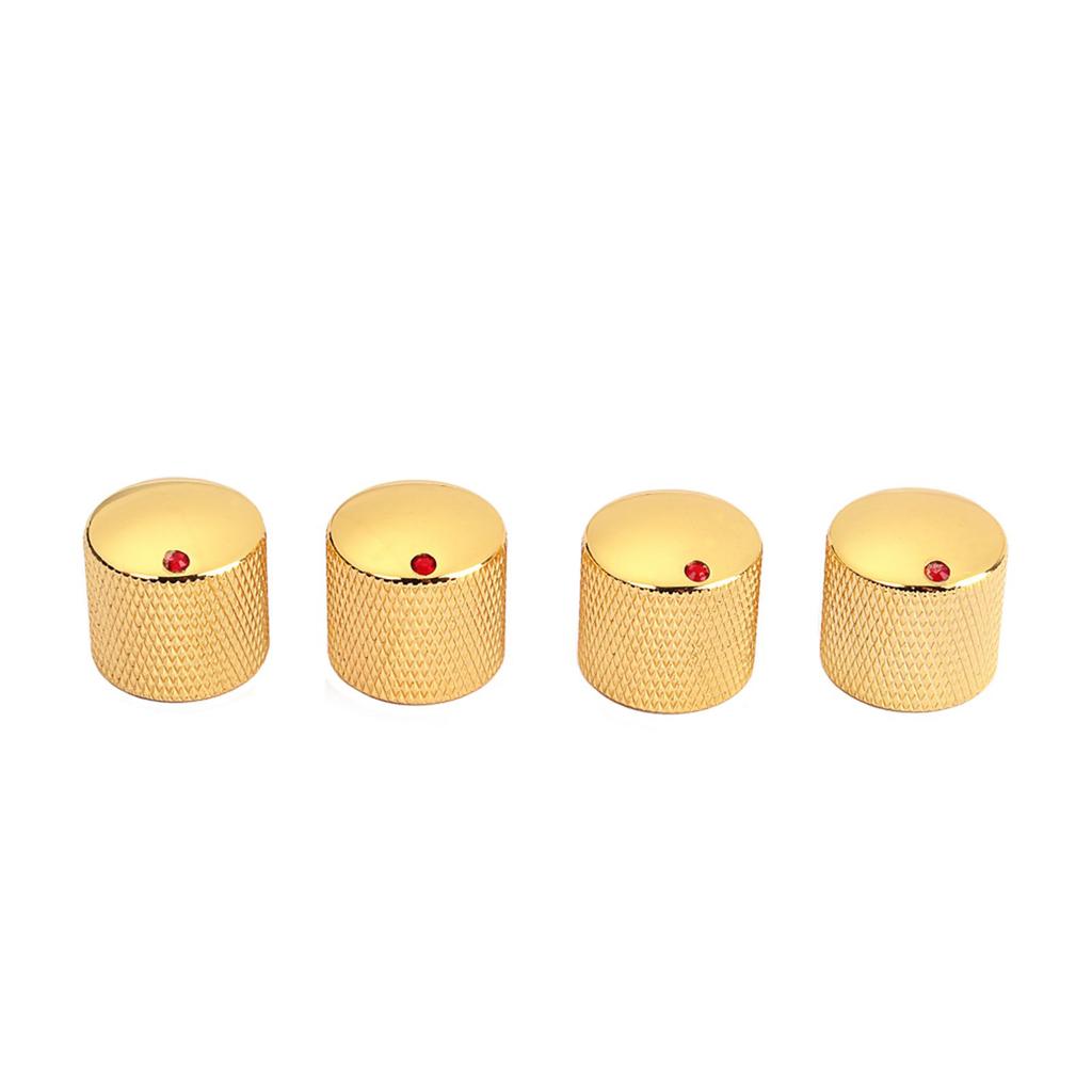 4Pcs Nonslip Guitar Potentiometer Control Knobs Replacement Volumes Tone Dome Top Knobs for Electric Guitar & Bass Part