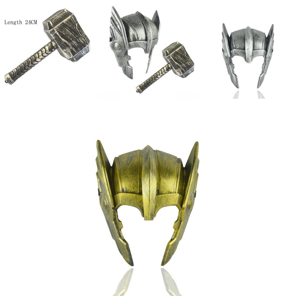 Hammer Custome Thor Helmet Mask Kids Cosplay Toys Action Figure Light Without