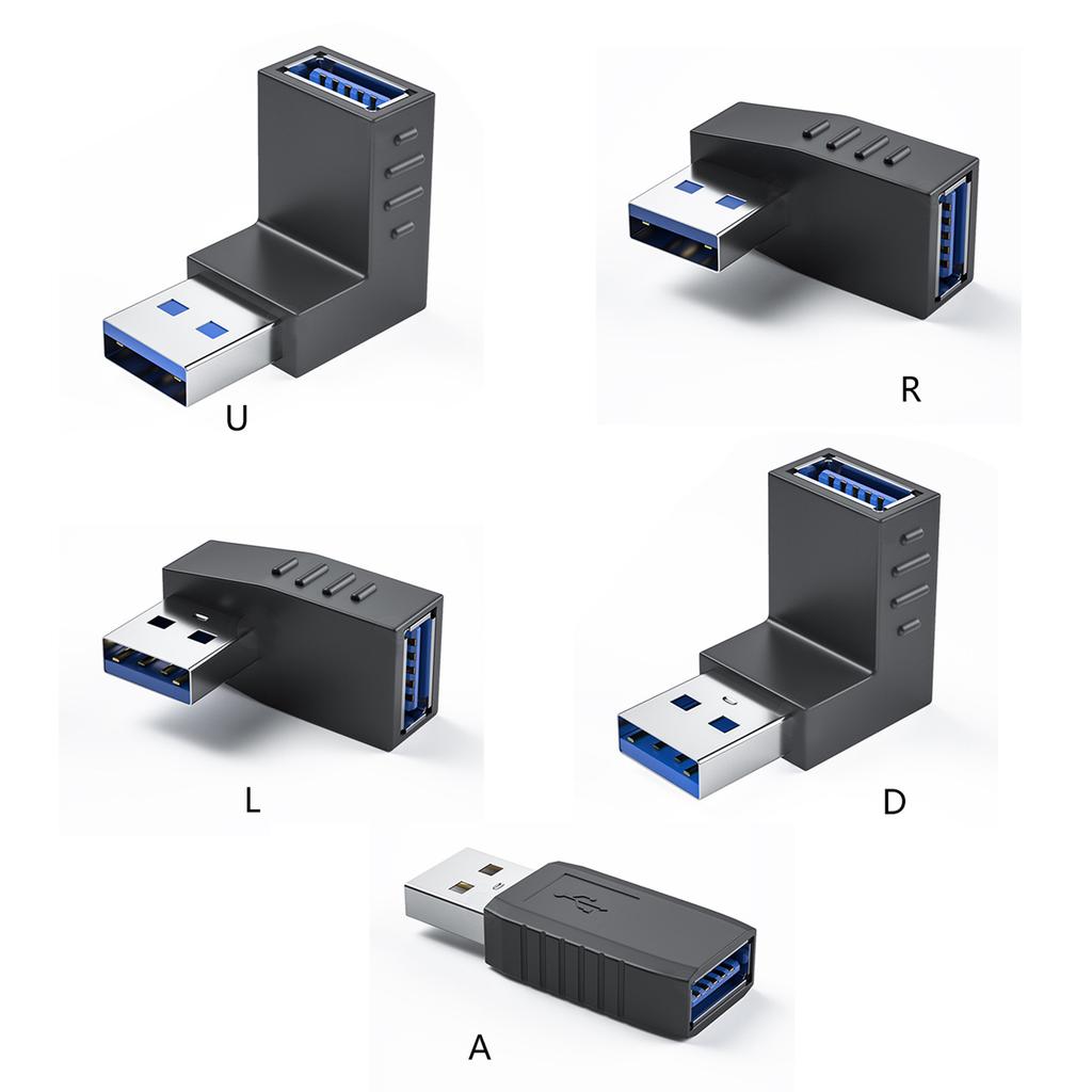90 Degree USB 3.0/USB 2.0 to USB 3.0/USB 2.0 Adapter 10Gbps USB 3.0/USB 2.0 Female to USB Male Adapter Data Sync Adapter