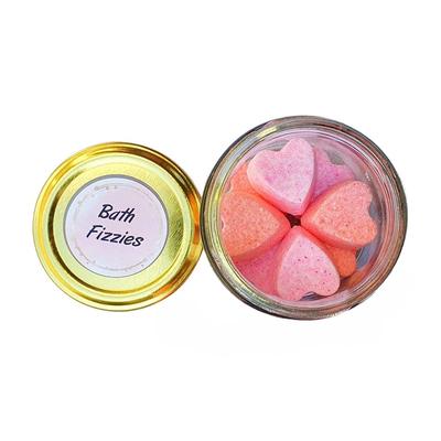 Set of Mini Bath Bombs: Organic Rose and Strawberry (12 Pcs), Organic Rose and Strawberry Mini Bombs Bath Fizzies Set, The Shower Box