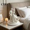 Desktop Sculpture Ornament 3D Printed Bride Groom Figure Romantic Versatile Decoration Home Style Decorative Figurine Wedding Table Decor Accessory