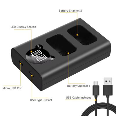 NP-FW50 NP-FZ100 LP-E6NH Dual Camera Battery Charger For Sony A7III A7RIII A73 A7r3 A9 A5100 A6000 and Canon EOS R5 EOS R6 R 5D