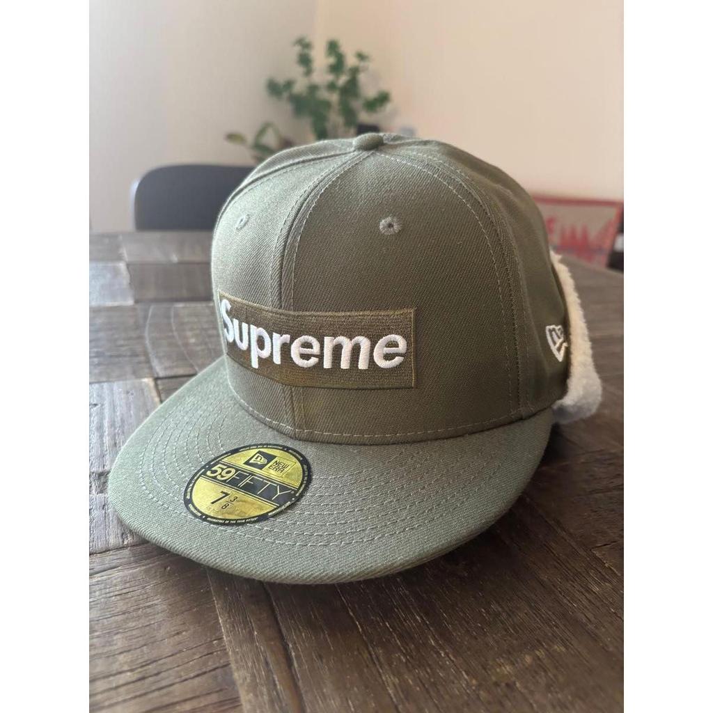 Used Supreme NEW ERA 59FIFTY Box Logo Cap Khaki 7 3/8