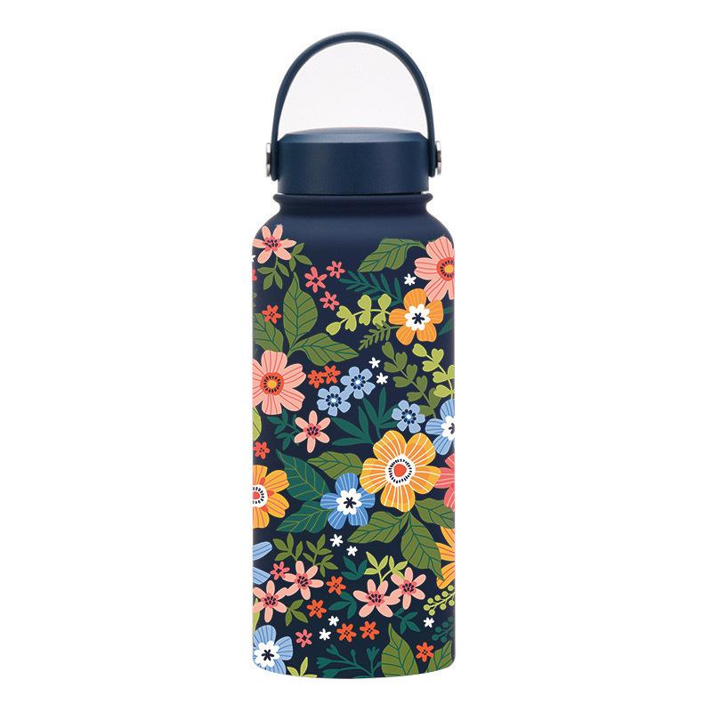 1L Large Capacity Sports Thermos Cup With Handle For Camping Gym,Stainless Steel Vacuum Flasks,Drinkware,Sports Water Bottle