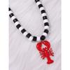 1pc Fashionable Beaded Lobster Pendant Necklace, Versatile Beach Vacation Style