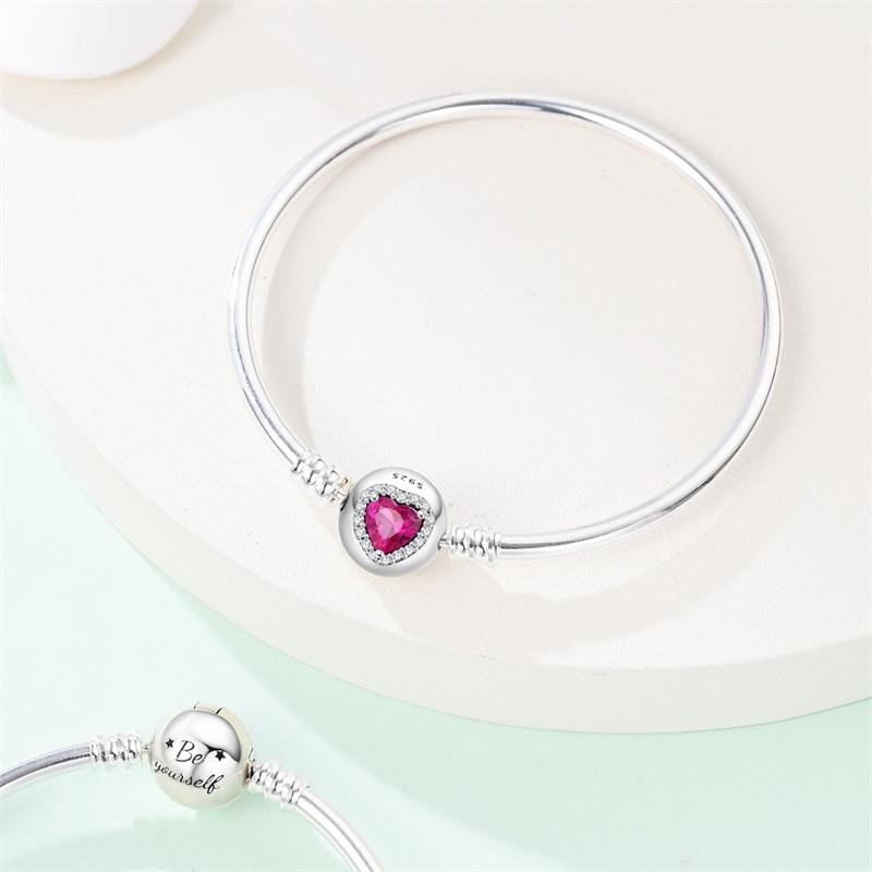 Real 925 Silver Hard Bracelet Size 17-20 Star Heart Spider Web Romantic For Women Luxury Jewelry