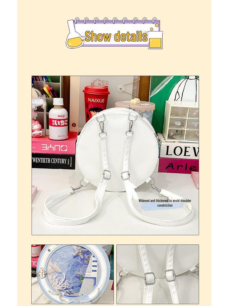 British Style Navy Small Ita Crossbody Backpack - Women's Transparent Shoulder Bag