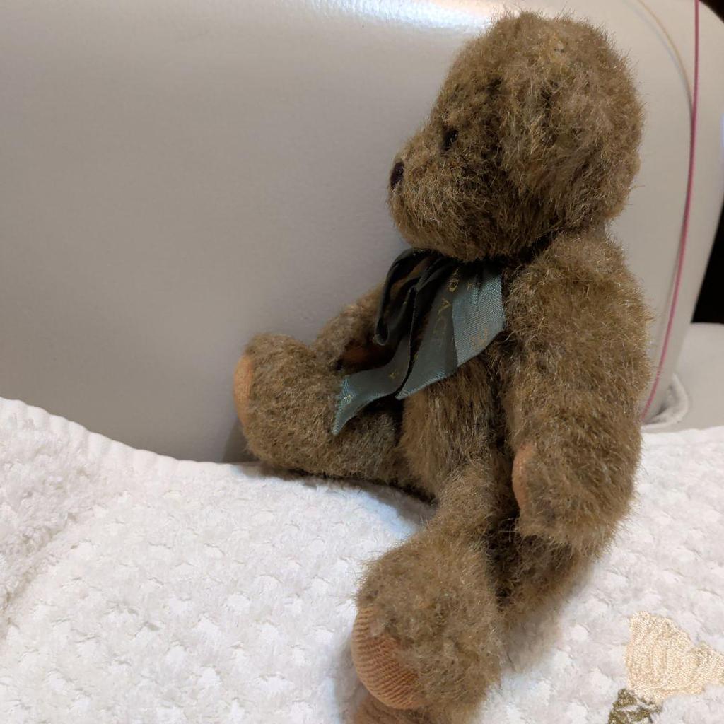 [USED] Brown teddy bear with ribbon, approx. 25cm