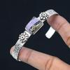 Womens Day Deal Radiant Purpurite Stone Sterling Silver Birthday Bangle Jewelry