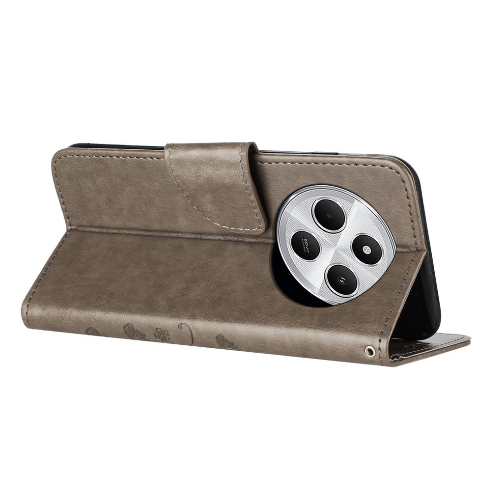 Phone Case For Xiaomi Redmi 14C 4G/14R 5G/Poco C75 4G Imprinted Mini Butterfly Leather Wallet Phone Cover