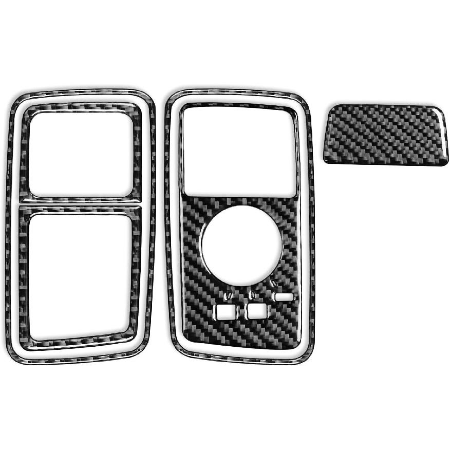 Carbon Fiber Headlight Switch and Air Vent Trim for Dodge RAM 1500 2500 3500 2013-2018,Dashboard Light Control Panel & AC Outlet Frame Sticker