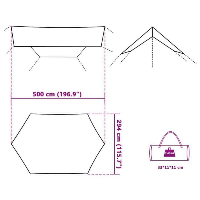 VidaXL Bâche de camping bleu 500x294 cm imperméable, bâche, bâche imperméable, bâche de camping légère, bâche d’abri, bâche 94671