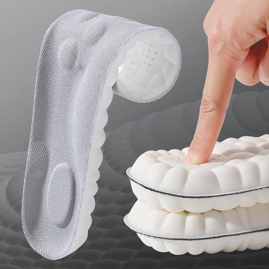 1 Paar Hochelastische Latex-Einlegesohle, Atmungsaktives Stoßdämpfendes Polster zur Unterstützung des Fußgewölbes, Orthopädisches Design, Vielseitige weiche Einlegesohle für Sport und täglichen Gebrauch