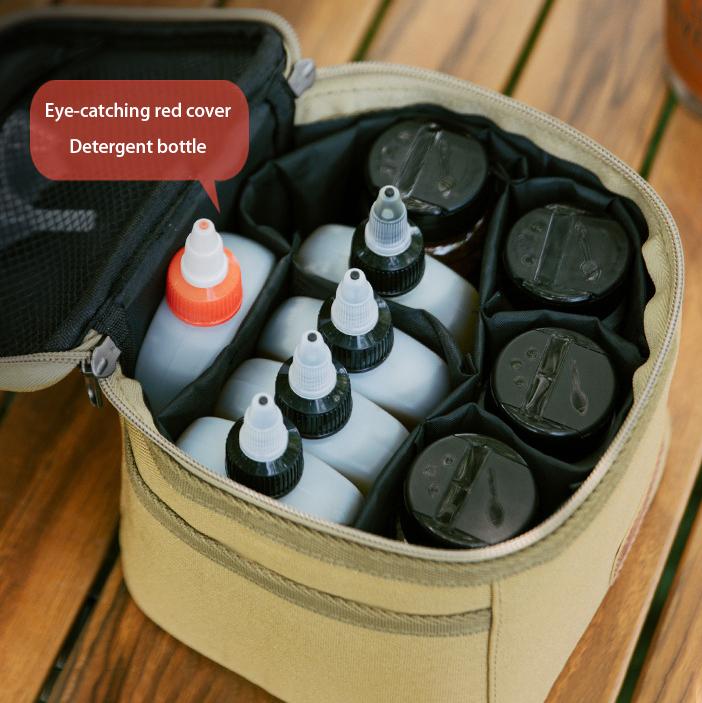 Outdoor Portable Seasoning Bottle Set Camping Picnic Seasoning Dispenser Sealed Oil Bottle Combination Seasoning Storage Bag