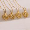Zircon Stainless Steel Heart Flower Letter Necklaces For Women Gold Color  A-Z Letter Heart Necklace Wedding Jewelry Gift