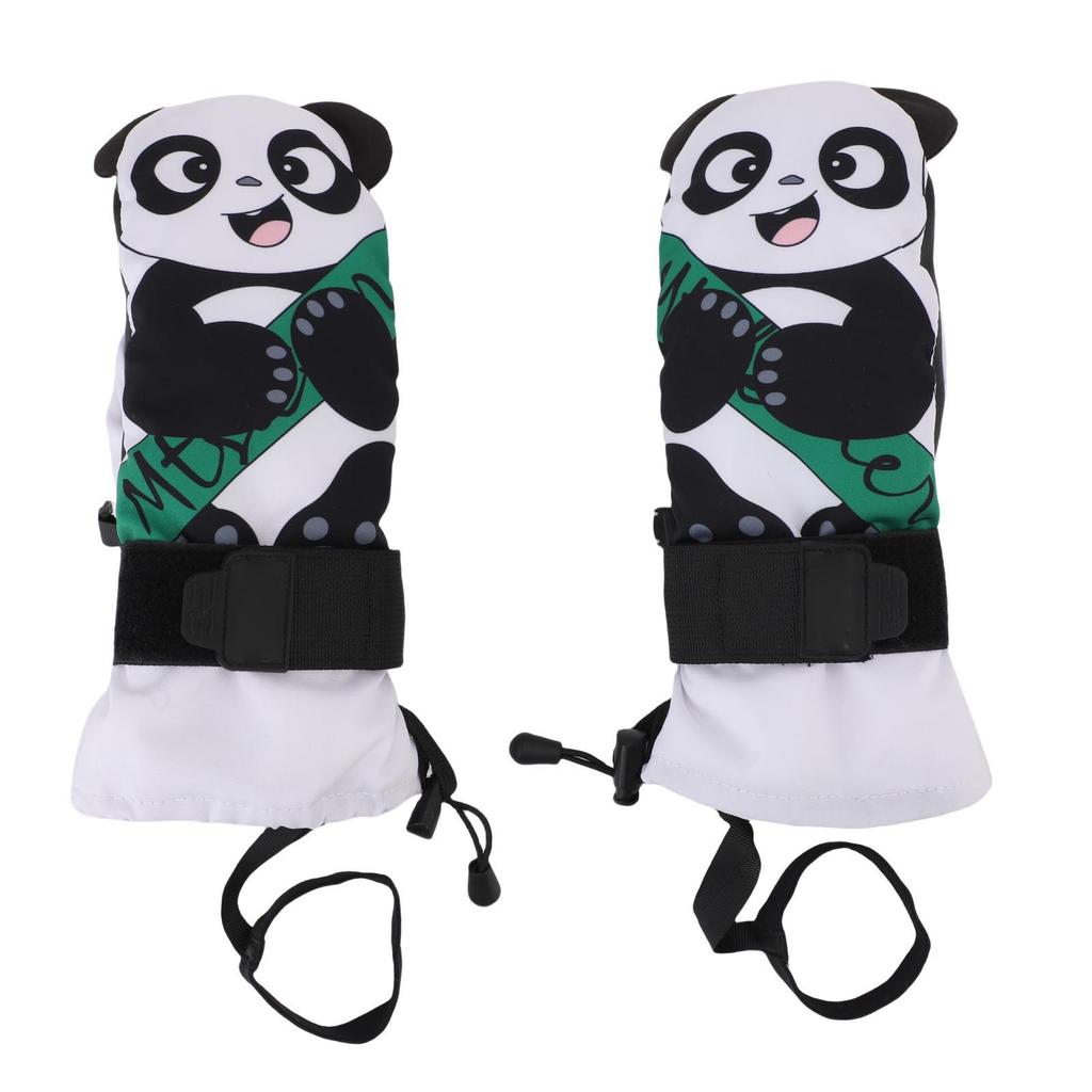 1 para rękawic narciarskich dla juniorów, antypoślizgowe rękawice śnieżne, ciepłe, odporne na ścieranie, wodoodporne rękawice snowboardowe Pand