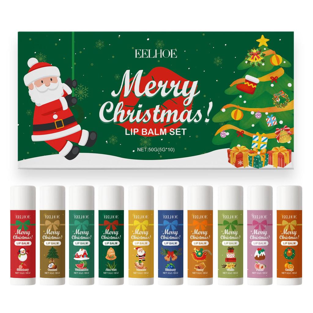 EELHOE Christmas Lip Balm Set: Gentle Daily Care for Shiny, Moisturized, Full Lips