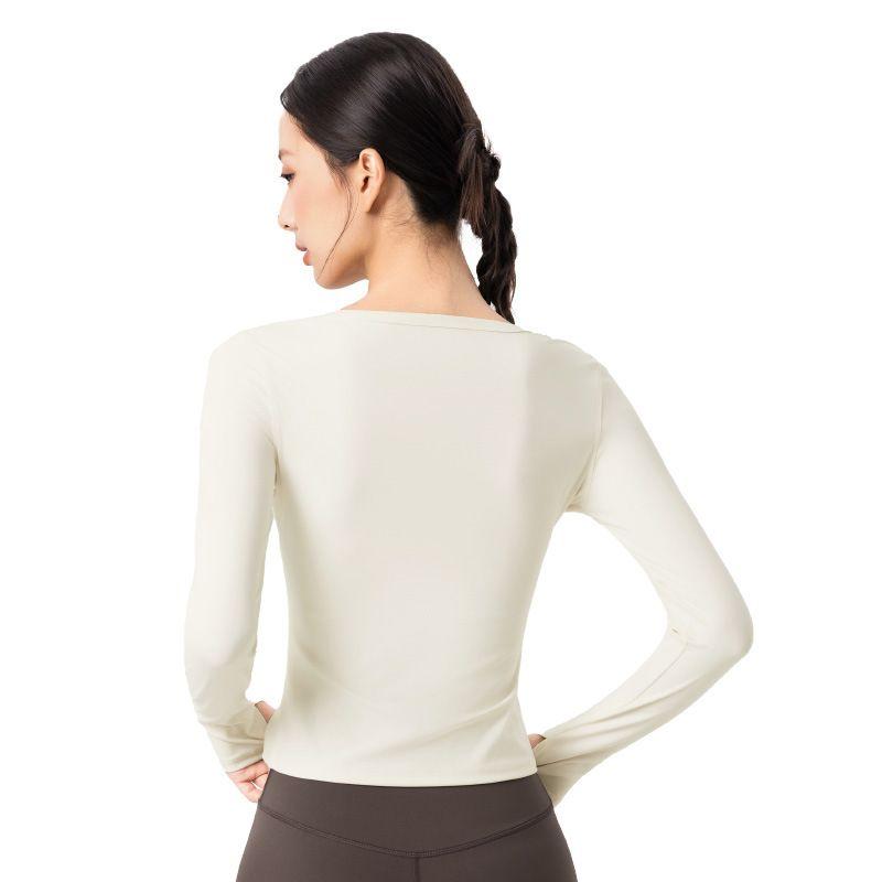 Lu Same Yoga Clothes Ladies 2025 Fall and Winter Nude Feel Slim Fit Slimming Long Sleeves Sports Outwear V Neck Zipper Cardigan