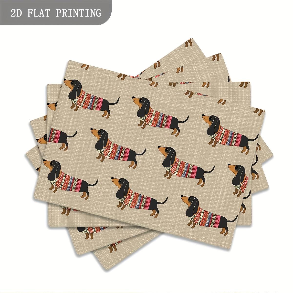 

4/6/8/10pcs Dachshund Dog Tribe Restaurant Kitchen Table Placemats Coasters Coffee Coasters Home Decor 4pcs