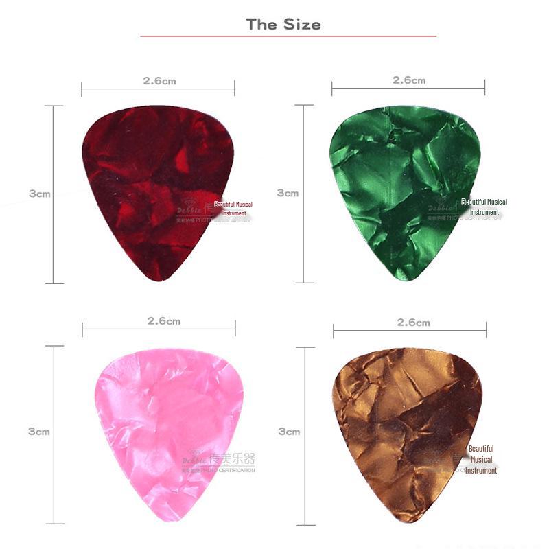 Colorful Celluloid Guitar Picks 0.46mm for Electric, Bass & Folk Guitar