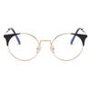 95588 Round Frame Fashionable Anti-Blue Light Unisex Glasses Frame, European And American Metal Spring Foot Flat Glasses