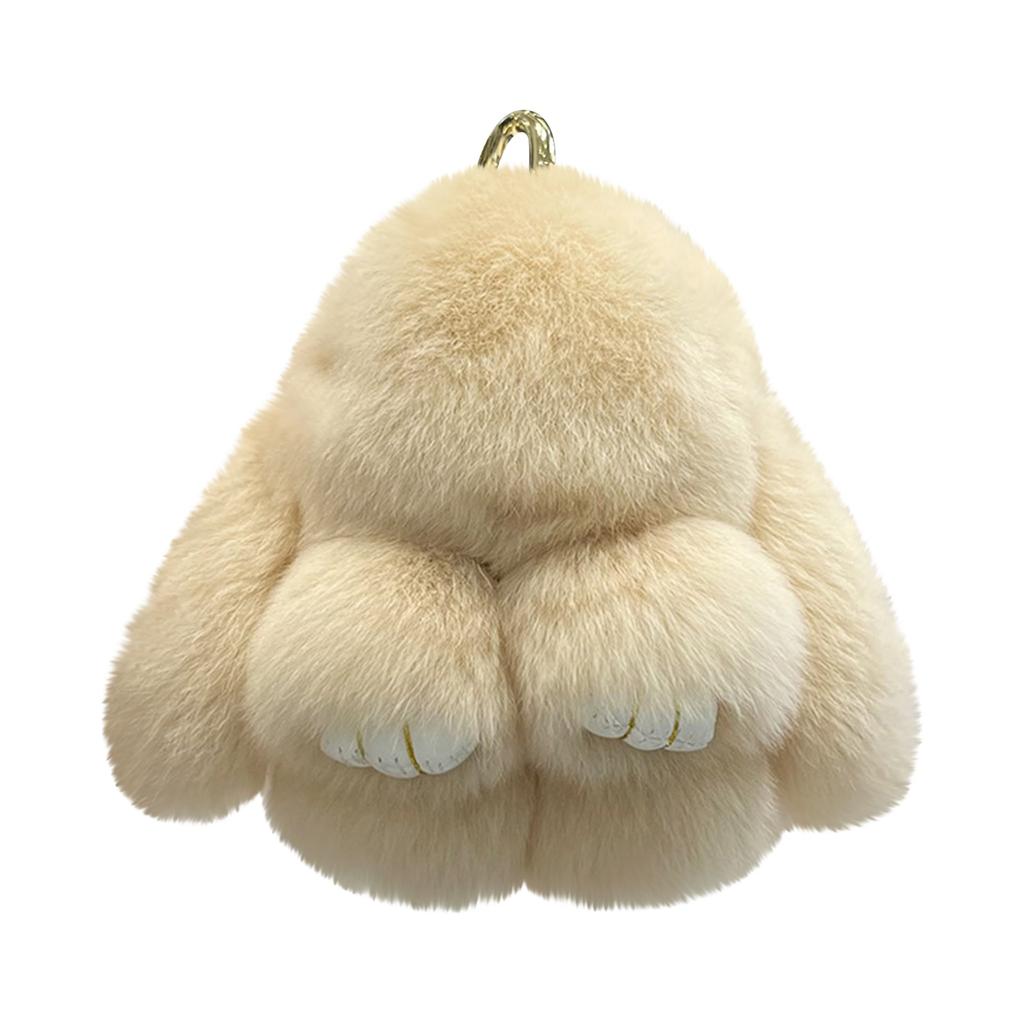 Mini Cute Real Rex Rabbit Fur Bunny Keychain Toy Doll Keyring Tote Bag Charm 10CM Fur Rabbit Keychain Car Pendant Gift