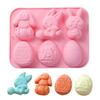 Easter Chocolate Mold Non-Stick Easter Bunny Shape Silicone Cake Mold Baking Chocolates Candies Cupcakes