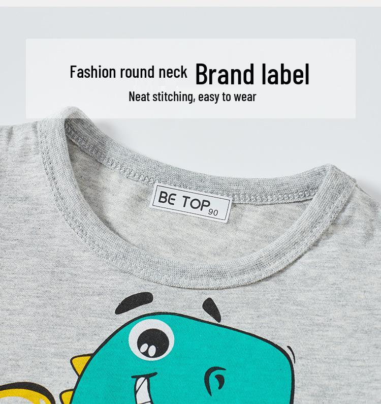 Dinosaur Cartoon Short Sleeve Toddler T-Shirt for Summer