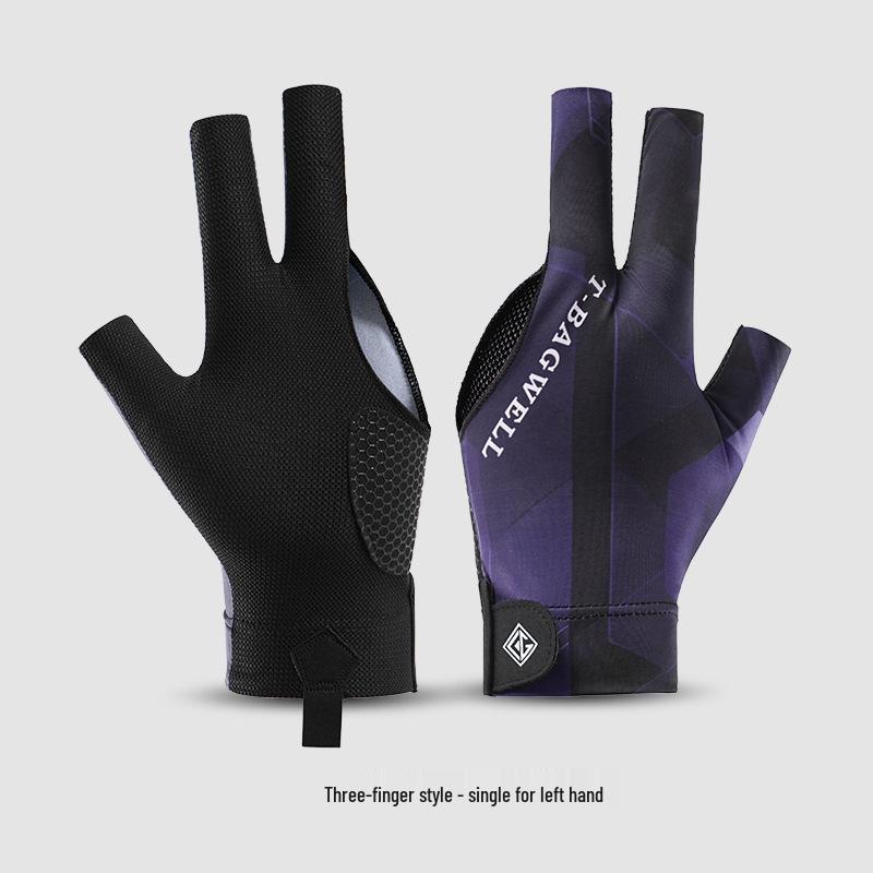 Billiard 3-Finger Fingerless Gloves: Thin, Breathable, Sweat-Wicking, Anti-Slip Snooker Pool Gloves, Single Full-Finger Pack.