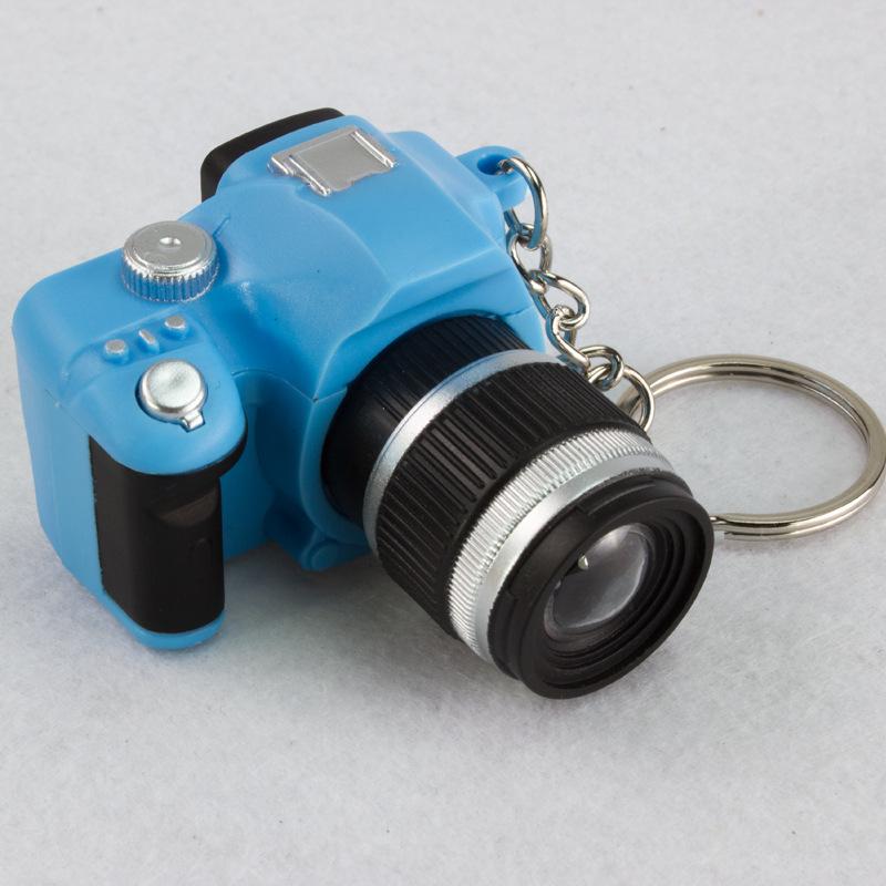 Creative SLR Camera Keychain with LED Light and Sound Pendant Toy