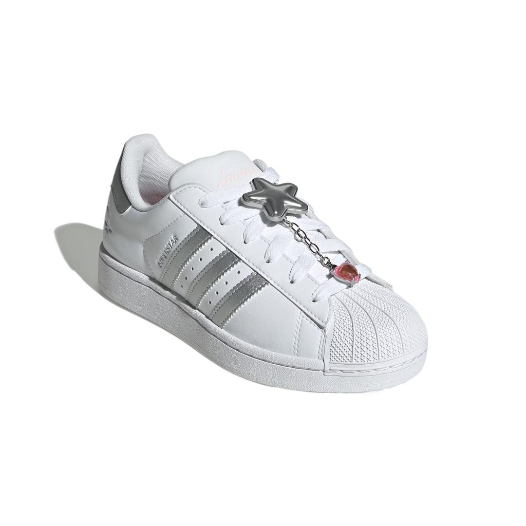 Adidas Originals Superstar II Comfortable Versatile Fashion Trendy Mid-Top Sneakers Women Sneakers White Silver JQ8777