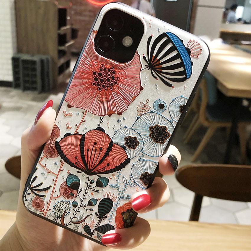 3D Relief Phone Case For Huawei Nova 10 SE Case Floral Silicon Cover For Huawei Nova 10 Pro Case Nova10 SE / 10 Pro / Nova 10z