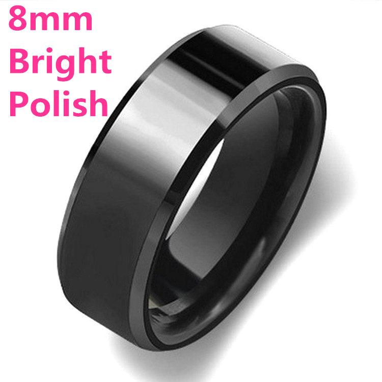 4-8mm Bright and Dull Polish Silver Stainless Steel For Men and Women Couple Ring