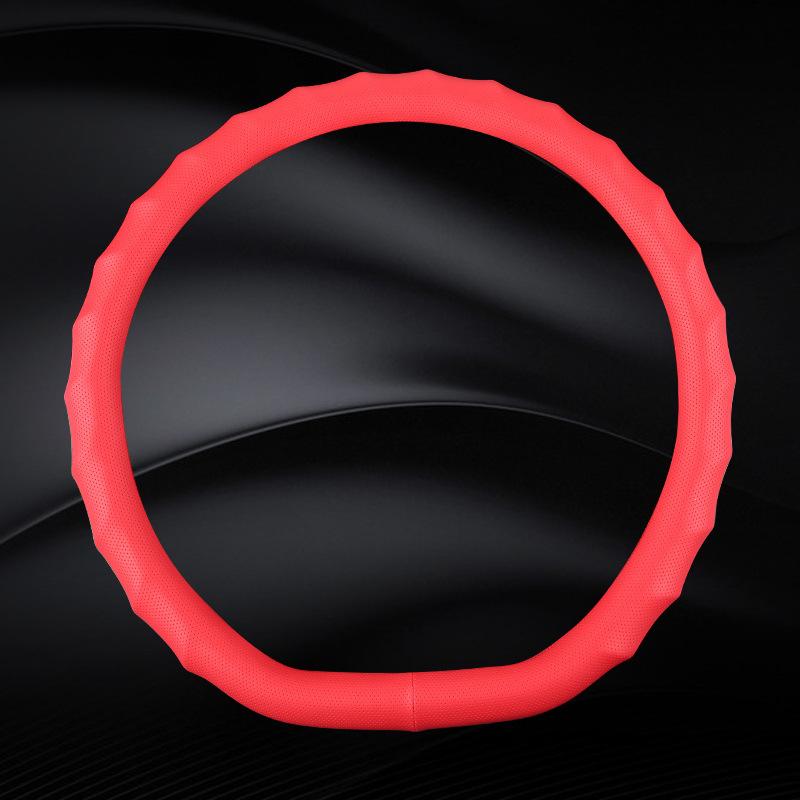 Universal Sports Car Steering Wheel Cover All Season Anti-Slip Leather Handle Cover for Vehicle Steering Wheels & Accessories