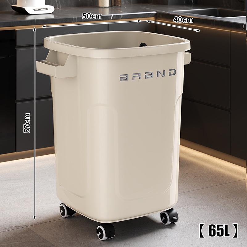 Large Mobile Industrial-Style Kitchen Trash Can with Wheels for Indoor/Outdoor Use
