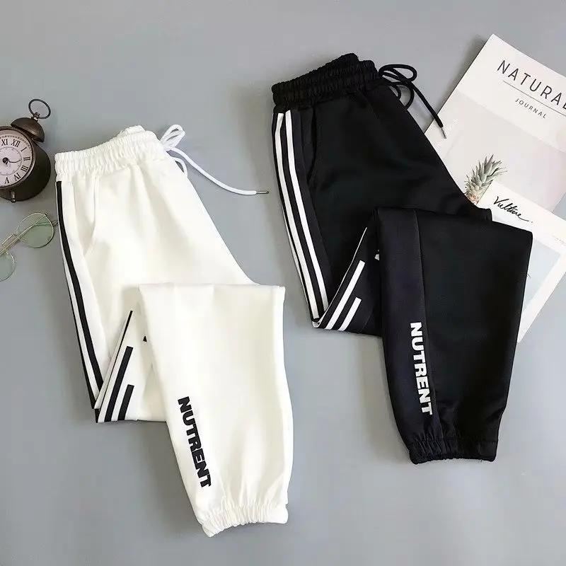 Summer Casual Sweatpants Women's Thin Style Student Ulzzang Original Harajuku Loose Fit Slimming Three-quarter Length Trousers