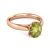 Bague Solitaire Classique Péridot - Argent Sterling Vermeil Or Rose