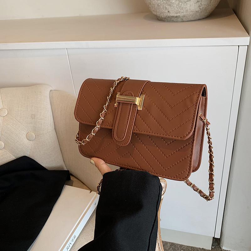 Chic Black Pu Leather Crossbody Bag For Women Stylish Versatile Small Square Handbag