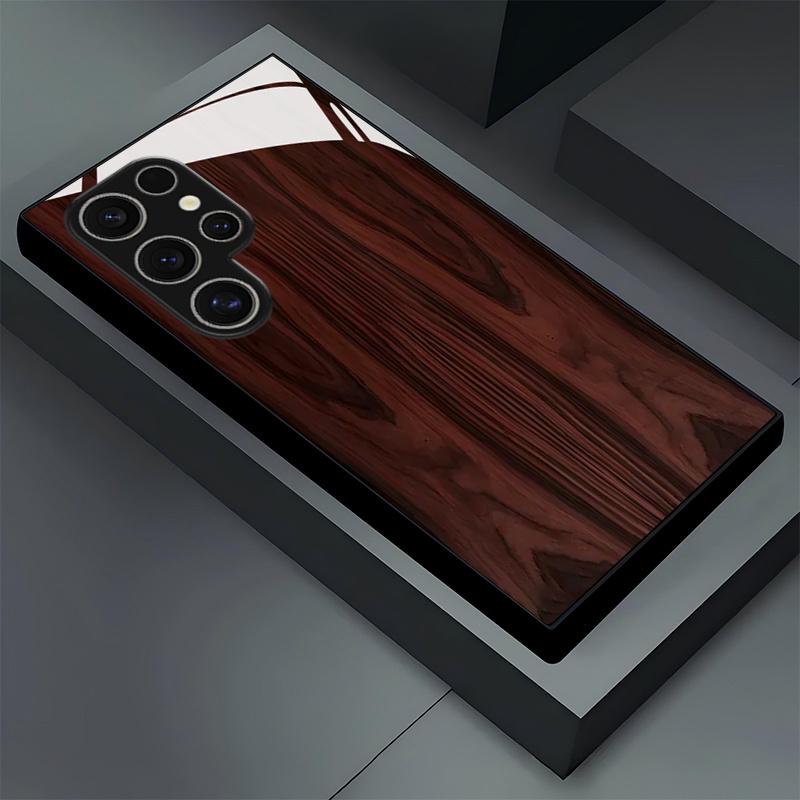Red Retro Texture Pattern Glass Phone Case for Samsung Galaxy S26 S25 Plus S25 Ultra S24 FE S23 A16 A32 A33 A34 A53 A54 5G