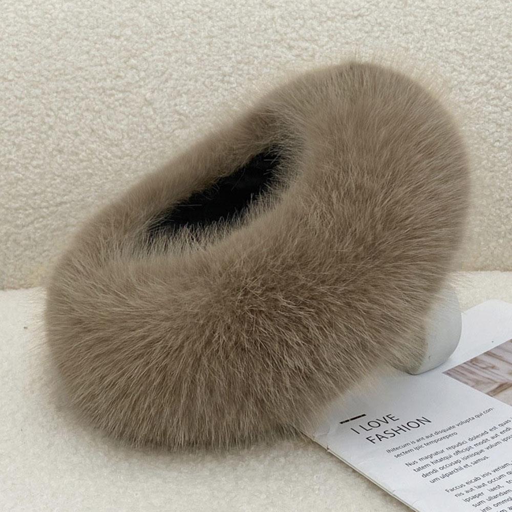 Winter Warm Faux Fur Bucket Hat for Women Fluffy Soft Thicken Plush Fisherman Hats Coldproof Windproof Skiing Fashion Panama Cap