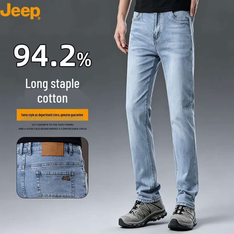 JEEP Men s Summer Loose Straight-Leg Jeans 32