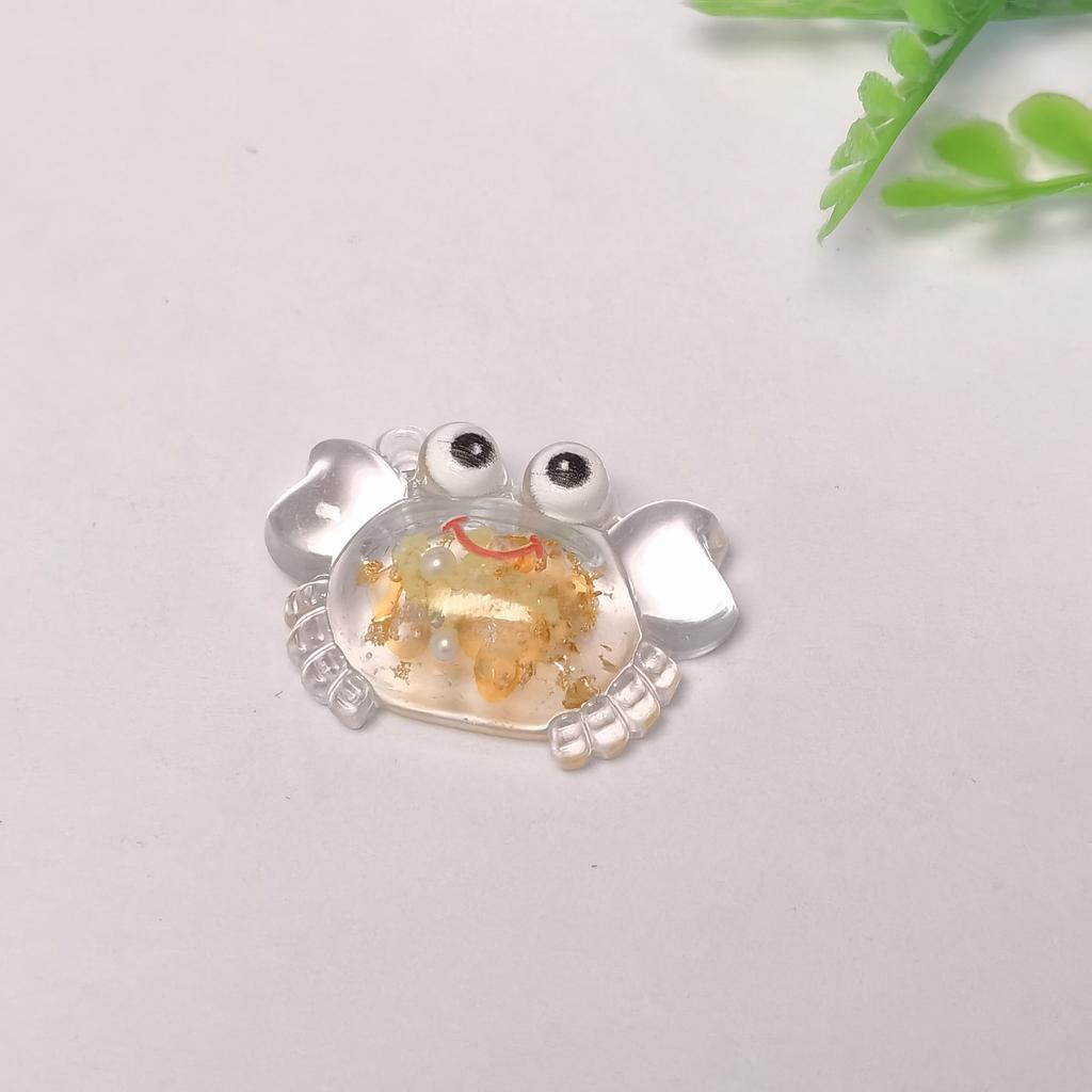 Cartoon Crab Resin Cabochons Flatback Kawaii Marine Life Decorative Pieces for Hair Bow Centerpiece Toddler Jewellery Slime DIY